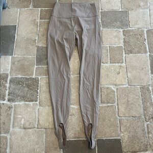 Everlane Perform High-Waisted Taupe Stirrup Leggings